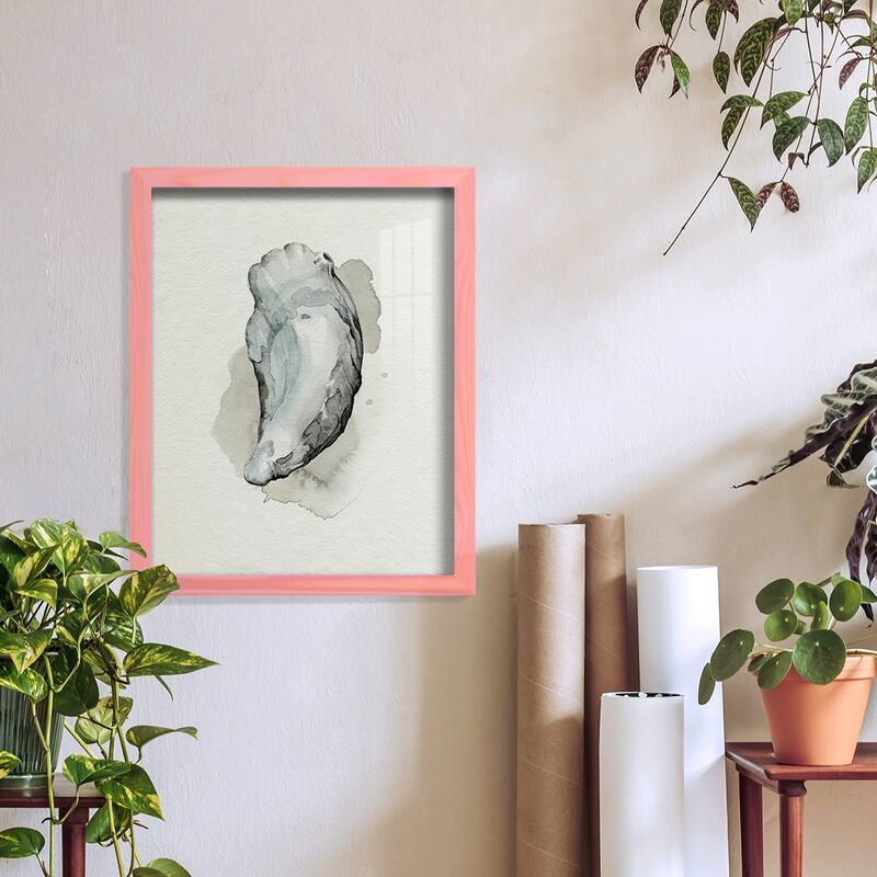 Oysters on the Bay II -Framed Print w/glass-Cherry Red