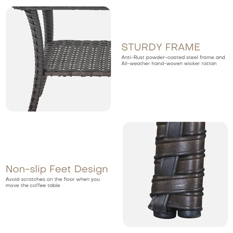 Patio Coffee Table Rattan Side Table