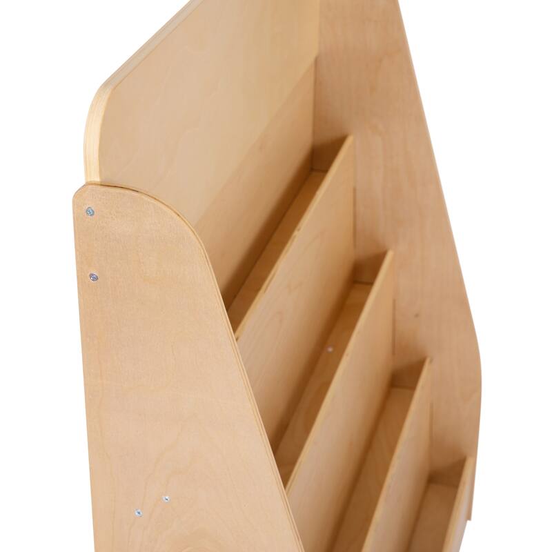 Commercial 4 Shelf Birch and Poplar Plywood Book Display Stand for Kids