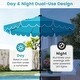 preview thumbnail 17 of 38, 9.3 FT Outdoor Patio Polyester Umbrella with Solar LED Lights and Tilt Crank Metal Frame for Garden Deck