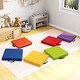 preview thumbnail 2 of 4, 16" Floor Pillow Set 6pcs Kids Rainbow Square Cushion with Handles