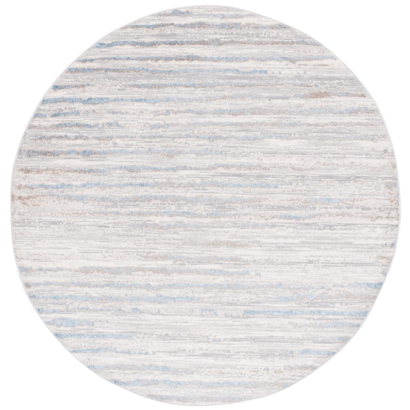 SAFAVIEH Lagoon Vesselina Fenne Abstract Rug - 6'7" Round - Grey/Blue