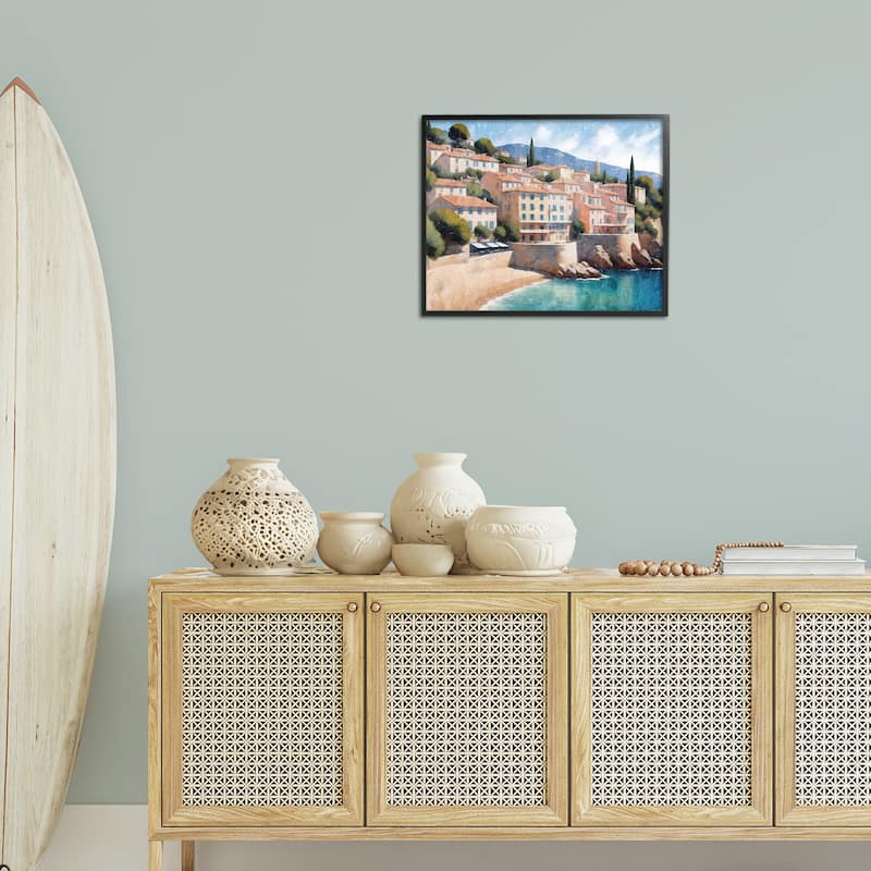 Stupell Charming Coastal Architecture Framed Giclee Art Design By Kim Allen