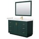preview thumbnail 49 of 98, Miranda Single Vanity Set, Cultured Marble Top, 46-Inch Mirror 54-Inch Single - Green, Gold Trim, Carrara Cultured Marble Top
