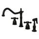 preview thumbnail 2 of 30, Kingston Brass Heritage 8-Inch Widespread Kitchen Faucet with Brass Sprayer