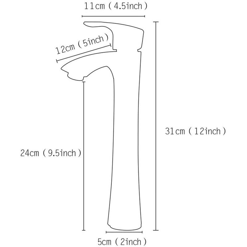 19" Rectangle Bathroom Sink with Faucet and Center Drain Hole