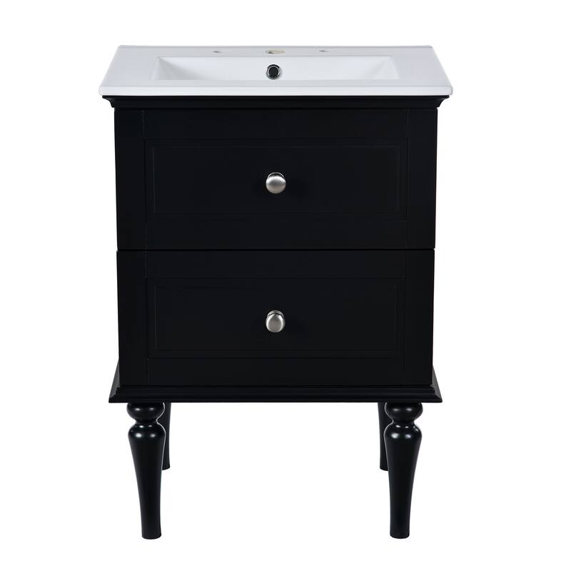 GDFStudio 24'' Bathroom Vanity Cabinet with Single Sink Combo Set