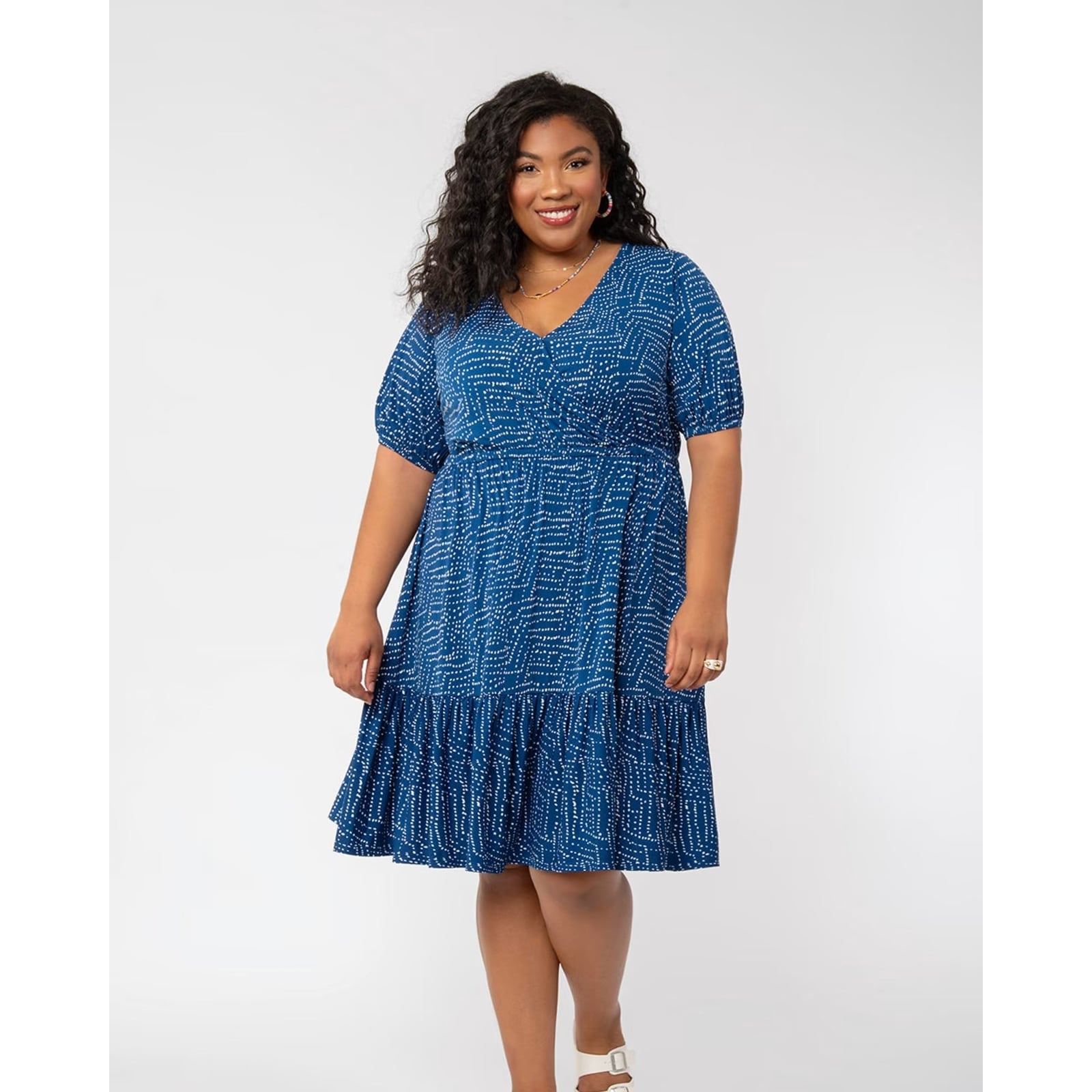 Leota Women's Chelsea Faux Wrap Dress Blue Size 3X Bed Bath