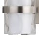 preview thumbnail 9 of 8, Vilo 1-Light 4.25 in. W Satin Nickel Bathroom Vanity Lighting Fixture, Clear Water and White Frosted Glass, Wall Mount Sconce