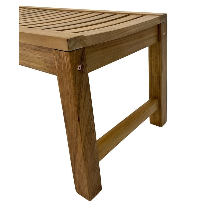 Nordic Teak Natural Wood Indoor or Outdoor Spa Seating Bench - 47" - 47" L 18″ W x 17.7″ H