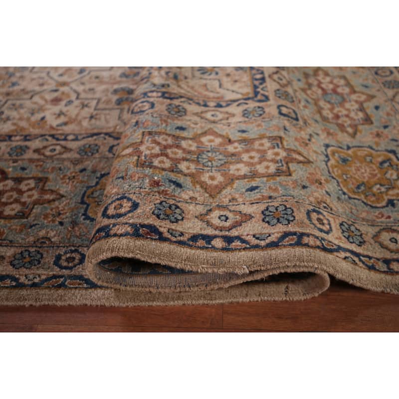 Kashan Signed Persian Area Rug Handmade Wool Carpet - 8'5"x 12'1"