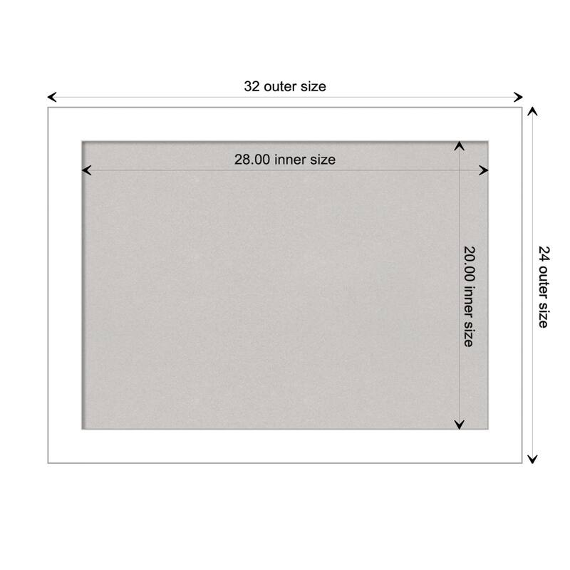 Wedge White Framed Grey Corkboard Bulletin Board - Board Size 28x20