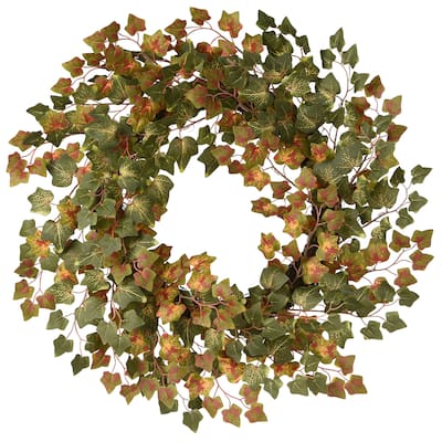 24" Harvest Green Ivy Wreath