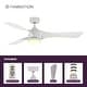 preview thumbnail 9 of 17, Fanimation Klear 56 inch Indoor/Outdoor Smart Ceiling Fan with LED CCT Select Light Kit and Remote - Matte White