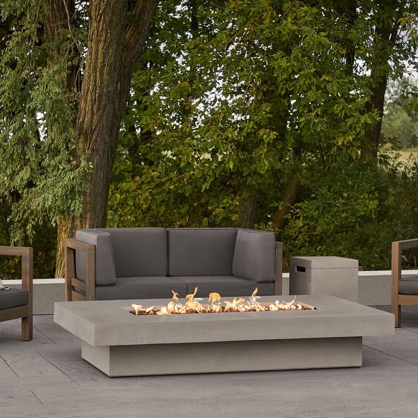slide 2 of 8, Lindon 72" Rectangular Propane Fire Table - Flint - 72"L x 42"W x 14H