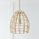 preview thumbnail 3 of 3, Wren 1-light Matte Brass Small Pendant w/ Handcrafted Rattan