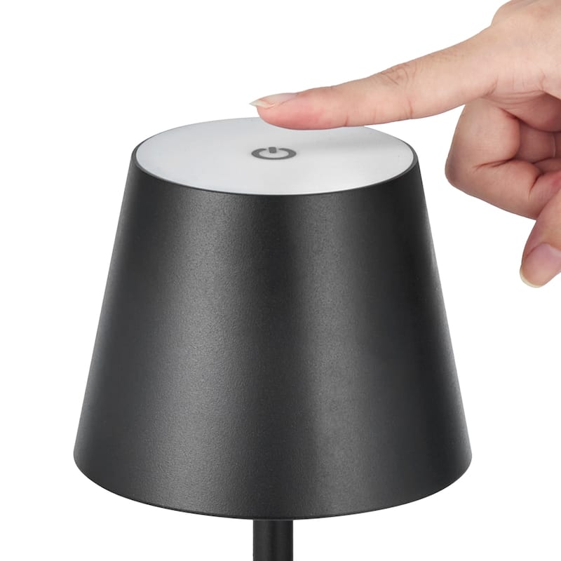 Cordless Table Lamp 2 PCS Rechargeable Battery Desk Lamp Adjustable Height Black