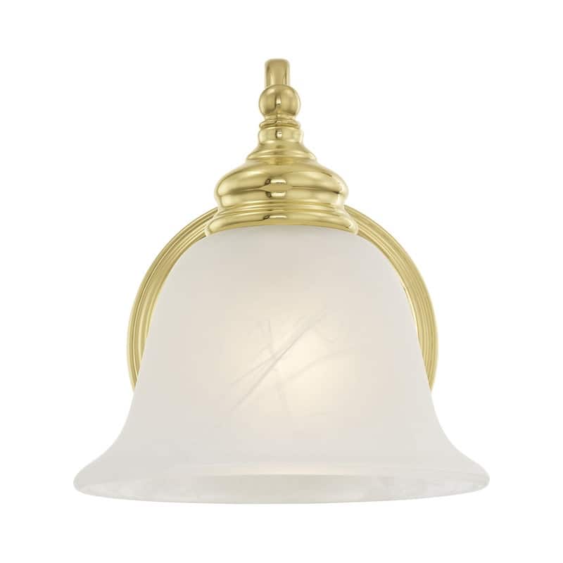 Livex Lighting 1-light Polished Brass Bath Light, 1351-02 - 6.25" W X 7.5" H X 8" EXT