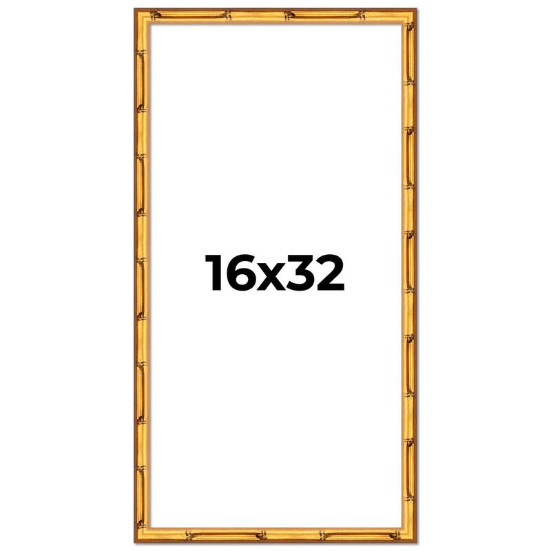 16x32 Frame Gold Bamboo Picture Frame - Complete Modern Photo Frame