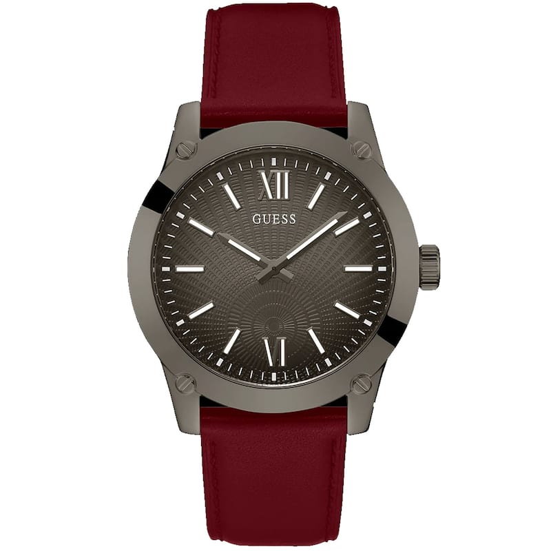 Guess Men's Dress Analog Burgundy Gunmetal Gunmetal Dial Watch - GW0628G4 - 6 (36)