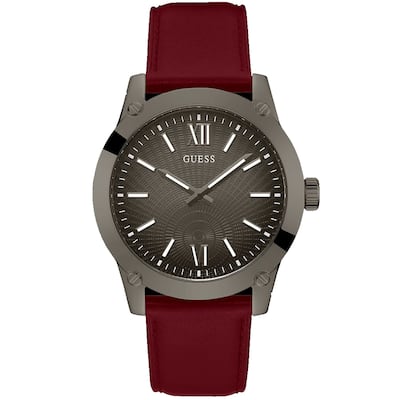 Guess Men's Dress Analog Burgundy Gunmetal Gunmetal Dial Watch - GW0628G4 - 6 (36)