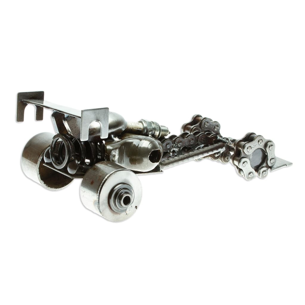 Novica Handmade Formula One Rush Recycled Metal Auto Part Sculpture