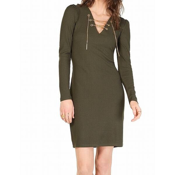 Shop Michael Kors Women Dress Olive Green Size Medium M Sheath