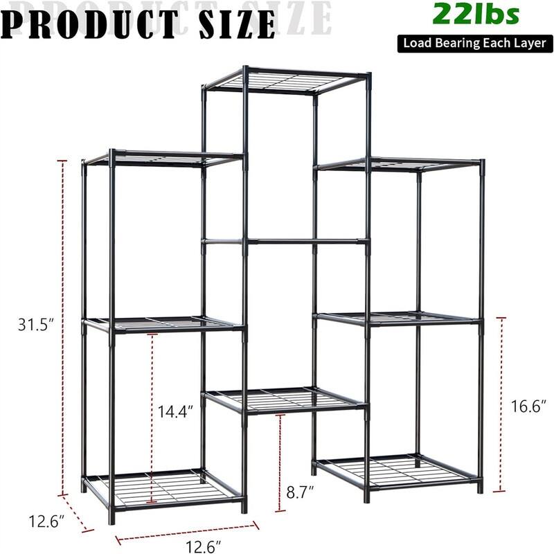Plant Stand Indoor Plant Stands Metal Outdoor Tiered Plant Shelf - 16.45 x 11.06 x 5.04