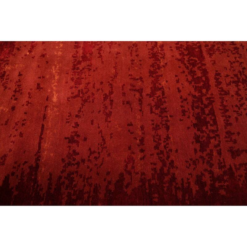 ECARPETGALLERY Hand-knotted Opulence Red Silk, Wool Rug - 11'11 x 11'11