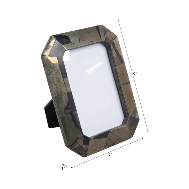 Decorative Antiqued Metal Photo Frame - Brown