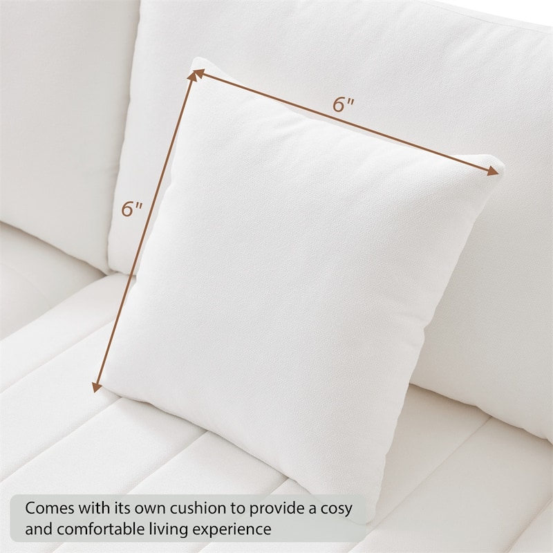 Modern L-Shape 5-Seat Sectional Sofa w/ 2 Pillows, Convertible Ottoman