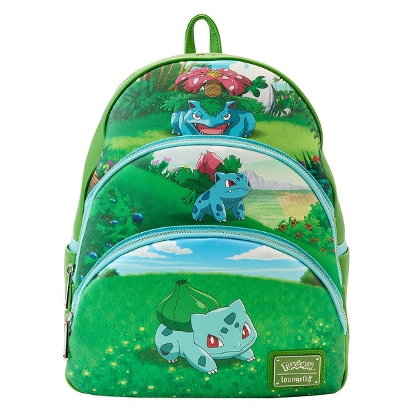bulbasaur mini backpack Pokemon The first Pokemon in the Pokedex and one of the three available starters in the Kanto region Pokemon Bulbasaur Evolutions Triple Pocket