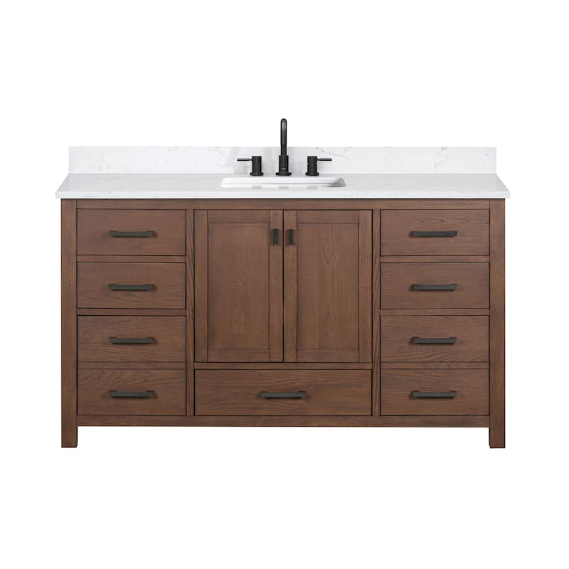 Avanity Modero 60 in. Single Sink Bathroom Vanity with Engineered Stone Top - 61"W x 22"D x 35"H