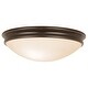 preview thumbnail 1 of 5, Access Lighting Atom - 3-Light 14" Flush Mount - Oil Rubbed Bronze Finish - Opal Glass Shade Bronze
