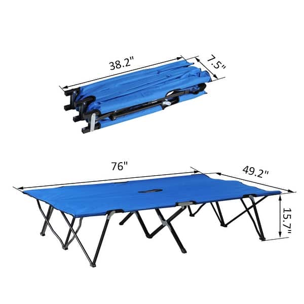 Outsunny Portable Wide Folding Elevated Bed Camping Cot For Adults With Easy Carry Bag Durable Fabric Green On Sale Overstock 18004838