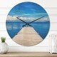 preview thumbnail 7 of 8, Designart 'Large Wooden Pier' Oversized Coastal Wall CLock 23 in. wide x 23 in. high