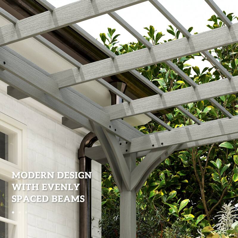 Outsunny 12' x 16' Outdoor Pergola, Wood Gazebo Grape for Climbing Plant Support at Garden, Patio, Backyard, Deck, Brown