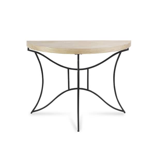 Shop 43 Beige And Black Contemporary Half Round Console Table
