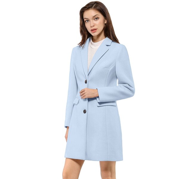 Women's Notched Lapel Single Breasted Outwear Winter Coat. Opens flyout.