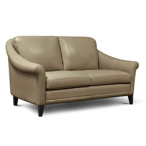 Sienna 100% Genuine Leather Midcentury Modern Loveseat