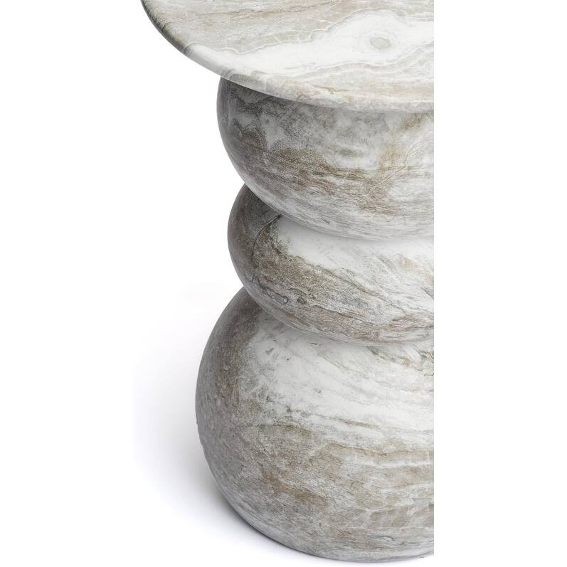 Studio London Elegant Silfi Travertine Effect Stool and Weatherproof