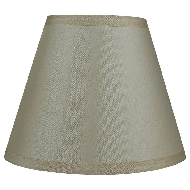Hardback Faux Silk Conical Lamp Shade, 5 inch Top, 9 inch Bottom, 7 inch Slant - Single - Cream