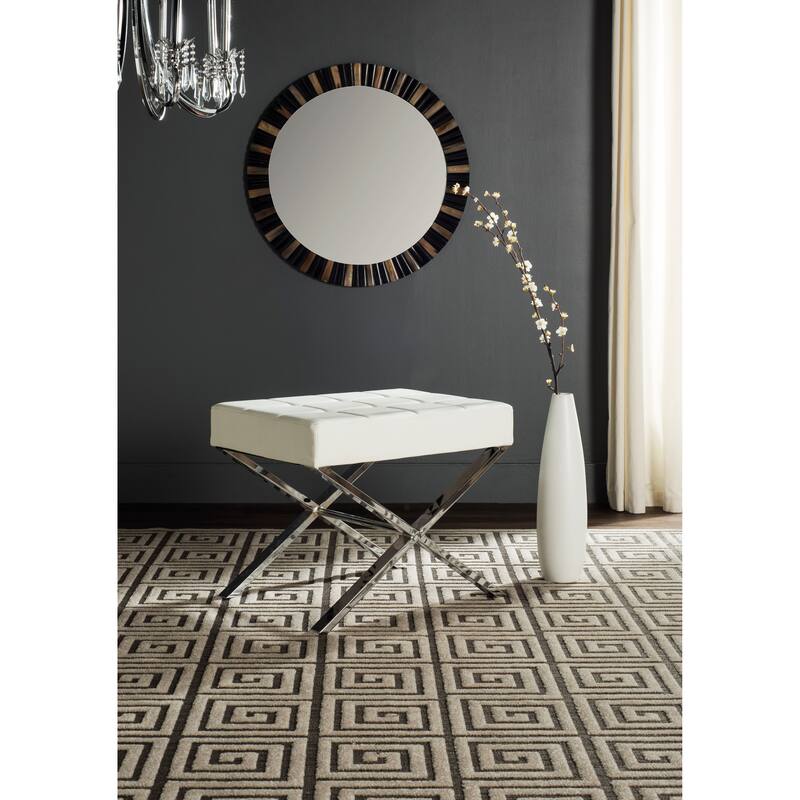 SAFAVIEH Marlys Modern Glam Black Ottoman