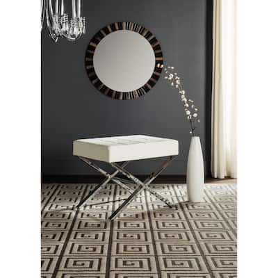 SAFAVIEH Modern Glam Sienna White Ottoman