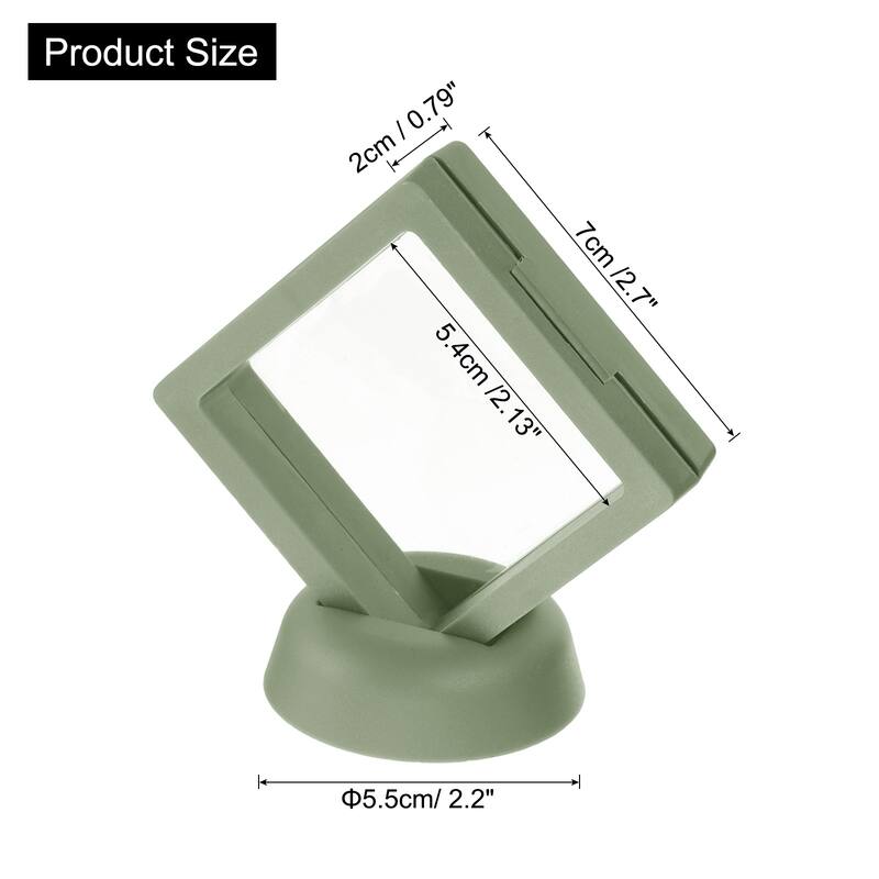 12 Pcs 3D Floating Display Case, Display Holder PE Jewelry Storage Box - Green - 2.76 x 2.76 Inch