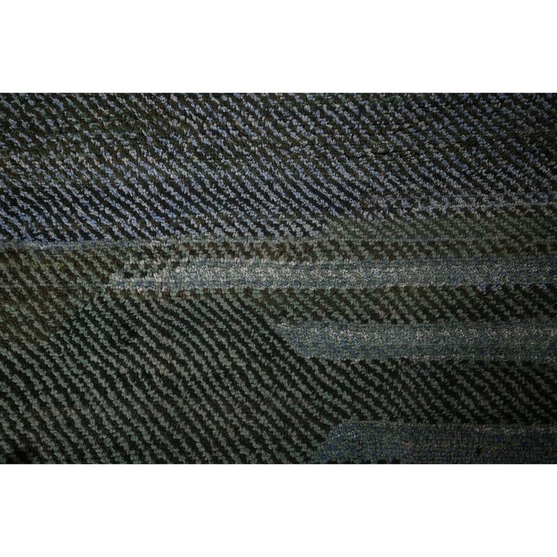 Green Gabbeh Persian Area Rug Handmade Wool Carpet - 4'7"x 10'0"