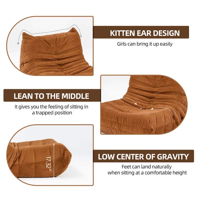 35.4 in.W Floor sofa Bean Bag Chair Fireside Bean Bag Lounger