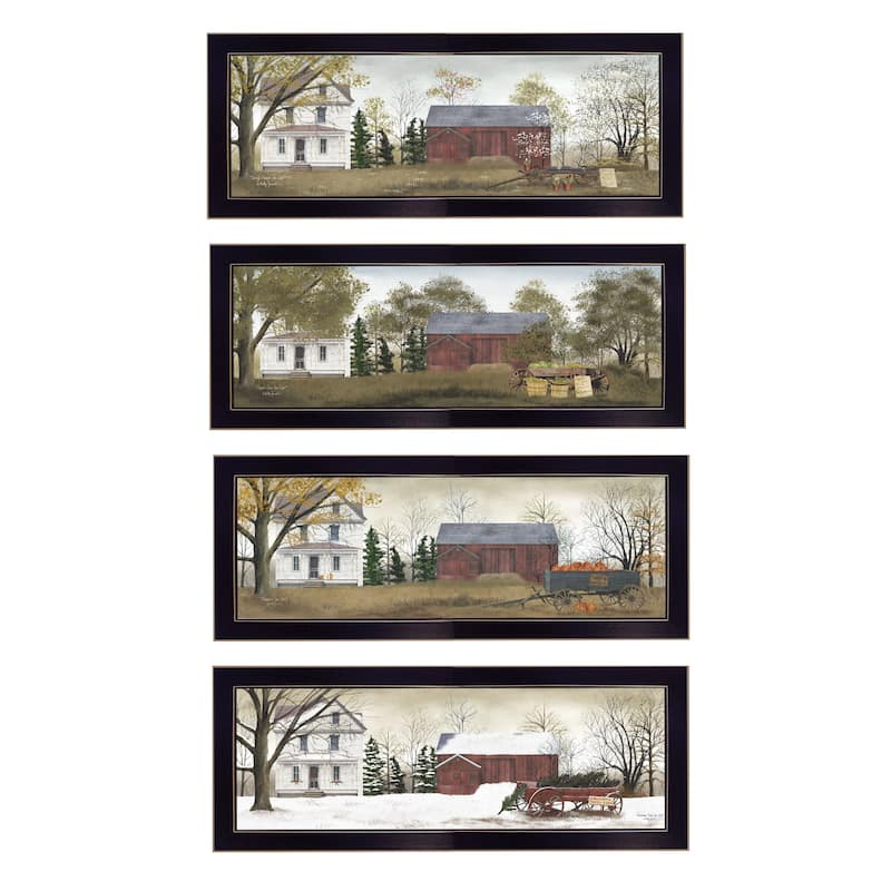 TrendyDecor4U Farmhouse "Season's Collection" 4-Piece Vignette by Billy Jacobs - Espresso