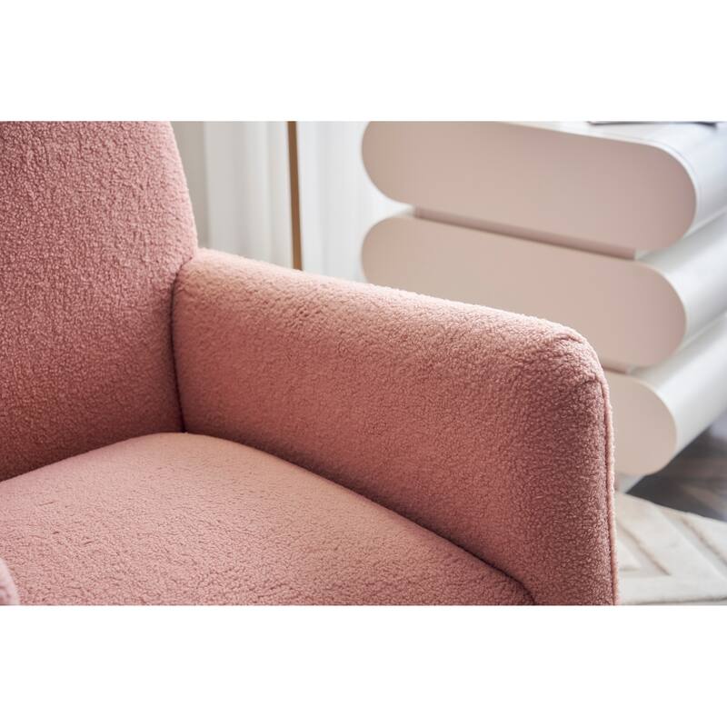Cotton Linen Fabric Nursery Rocking Chair With Adjustable Footrest