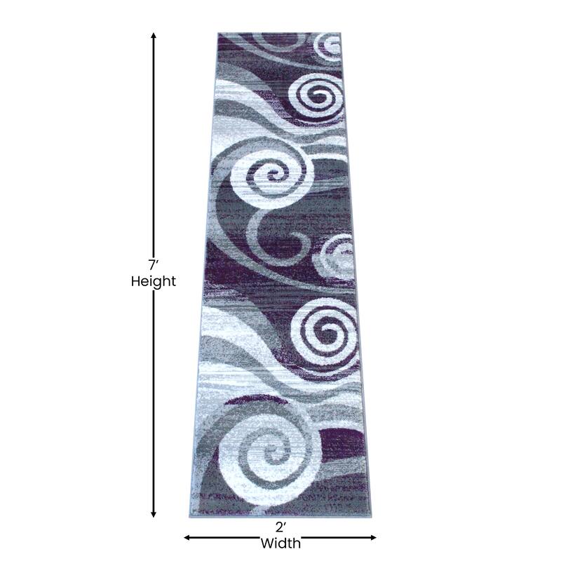 Modern Swirl Design Olefin Area Rug